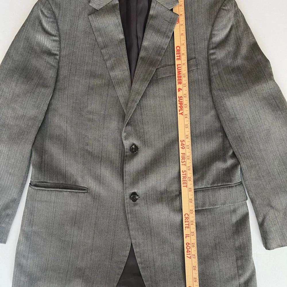 Chaps Mens Blazer Sport Coat Two Button Jacket Mens Size 40R Casual‎ Suits Grey